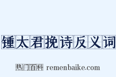 锺太君挽诗反义词是什么意思的图片